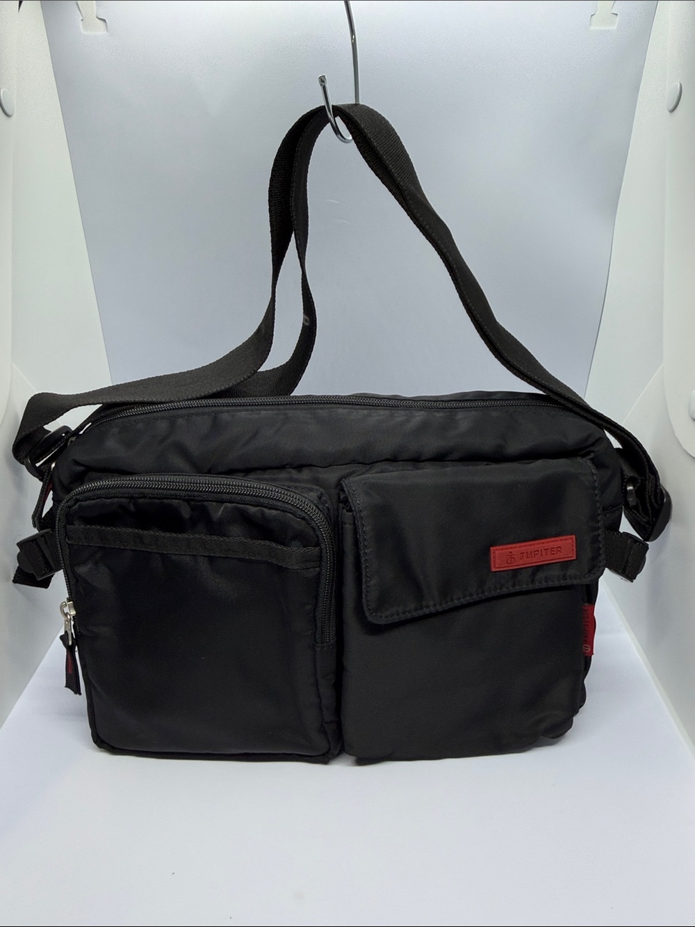 Black Men's Compact Messenger Bag
